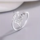 Curl Cross & Jesus Inscription – Christian Ring
