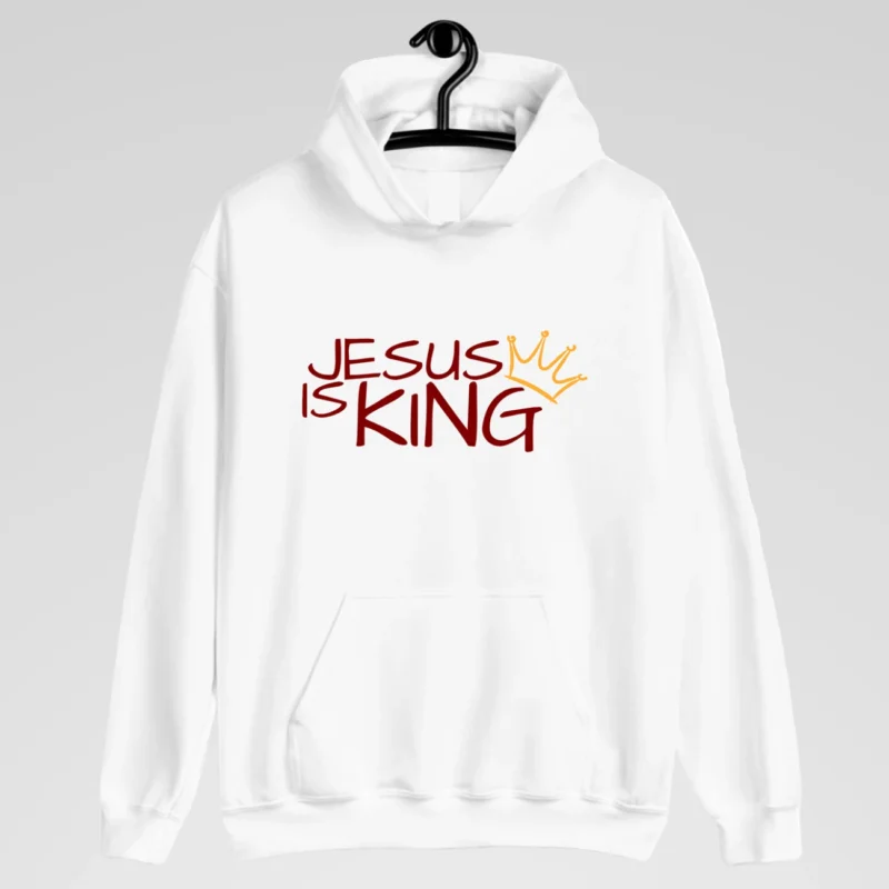 Jesus is King (Crown)  | Premium Christian Hoodie - White
