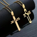 Jesus Name Cross Pendant – Unique Faith-Inspired Christian Necklace