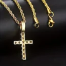 Heavenly Sparkle Diamond Cross Charm – Christian Necklace