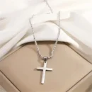 Silver Guardian Cross Charm – Christian Necklace