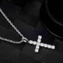 Heavenly Sparkle Diamond Cross Charm – Christian Necklace