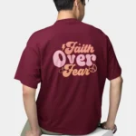 Faith Over Fear – Bold Christian T Shirt - Divine Mulberry
