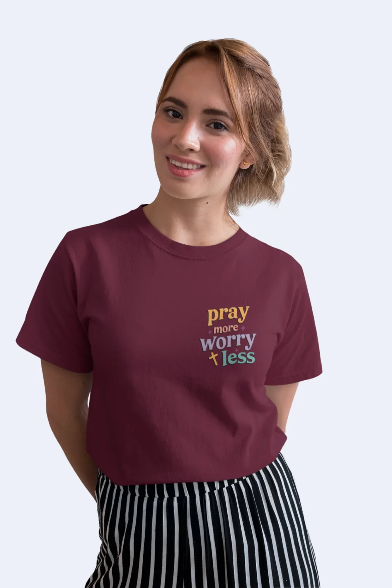 Pray More Worry Less – Christian T Shirt - Image 11