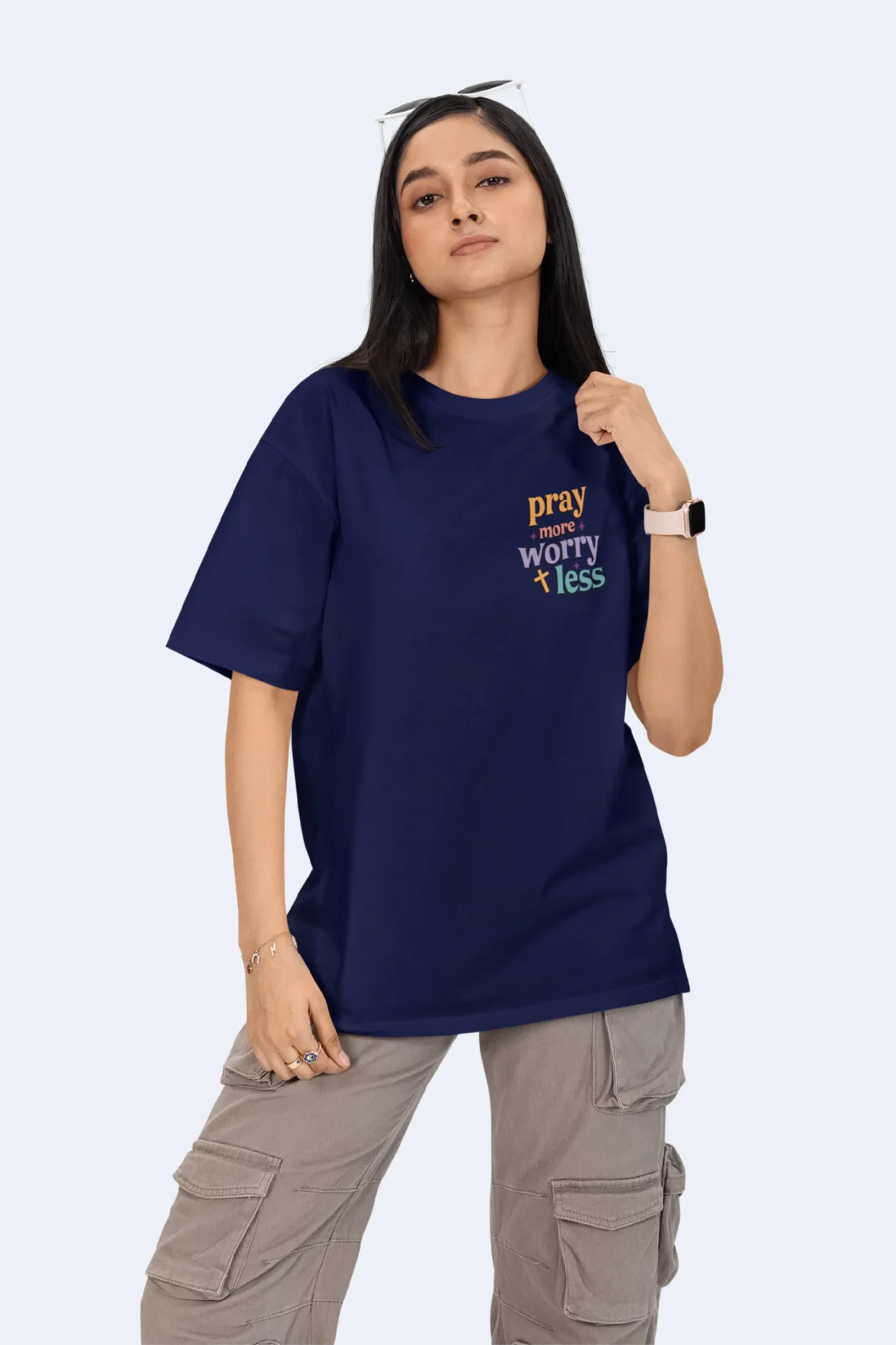 Pray More Worry Less – Christian T Shirt - Image 4