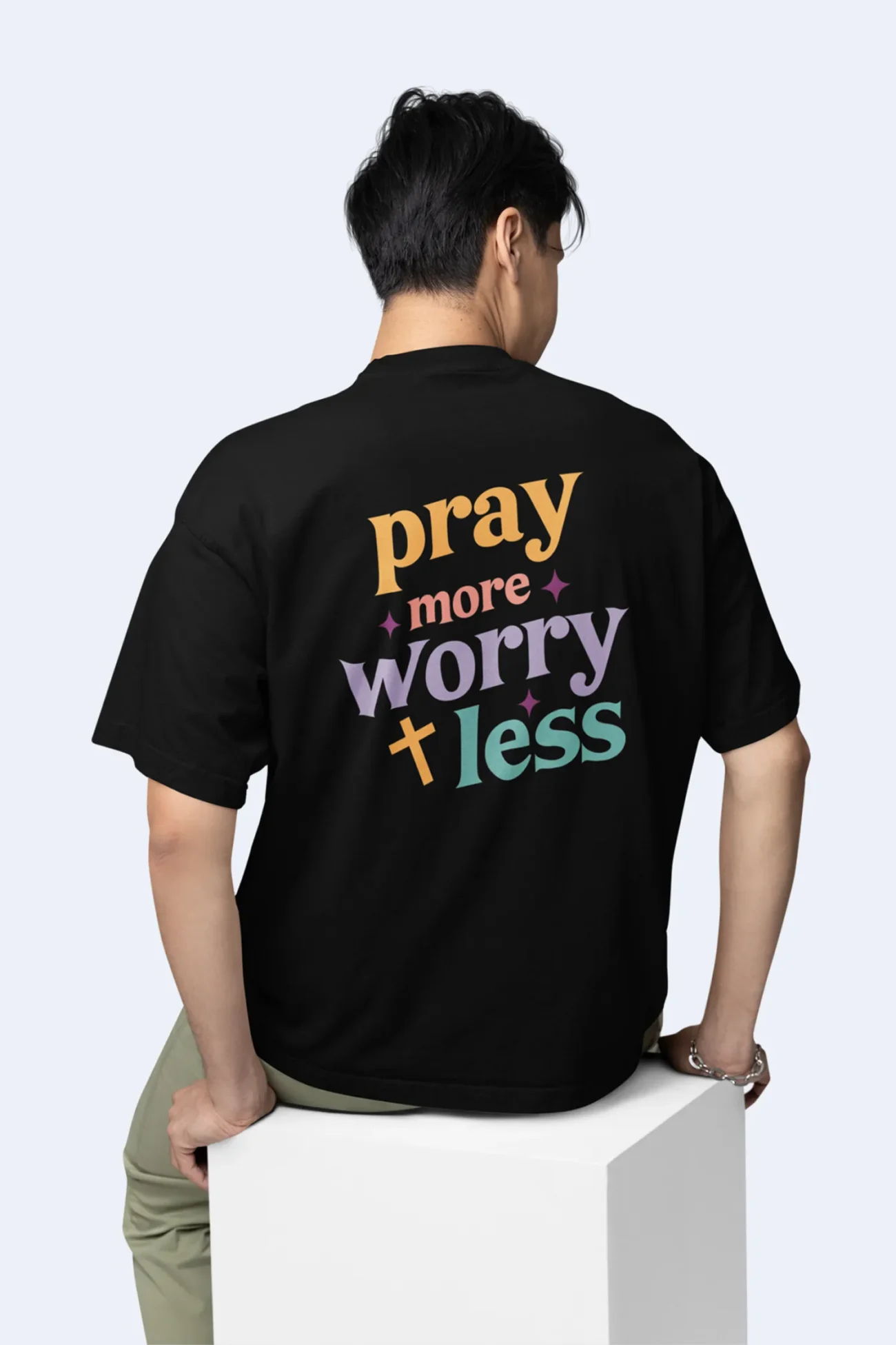 Pray More Worry Less – Christian T Shirt - Image 3