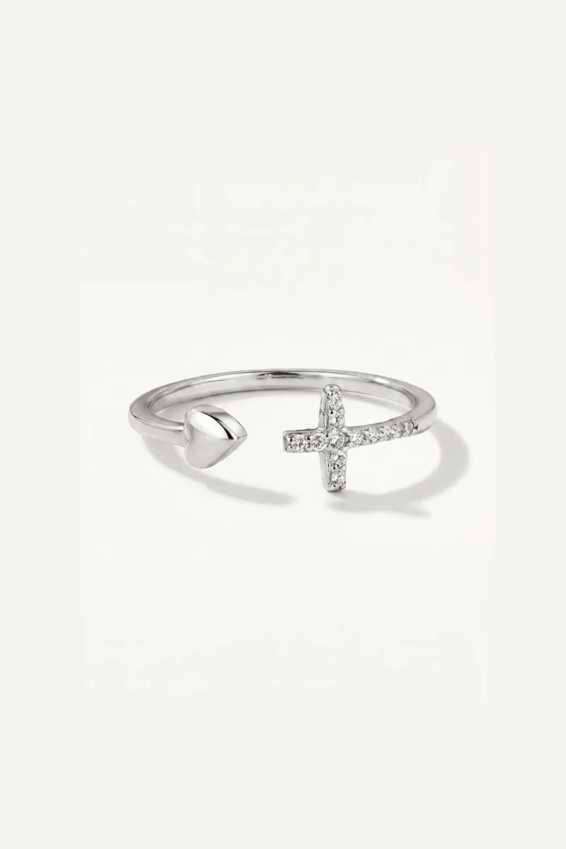 Grace & Love Cross Ring – Christian Faith Ring