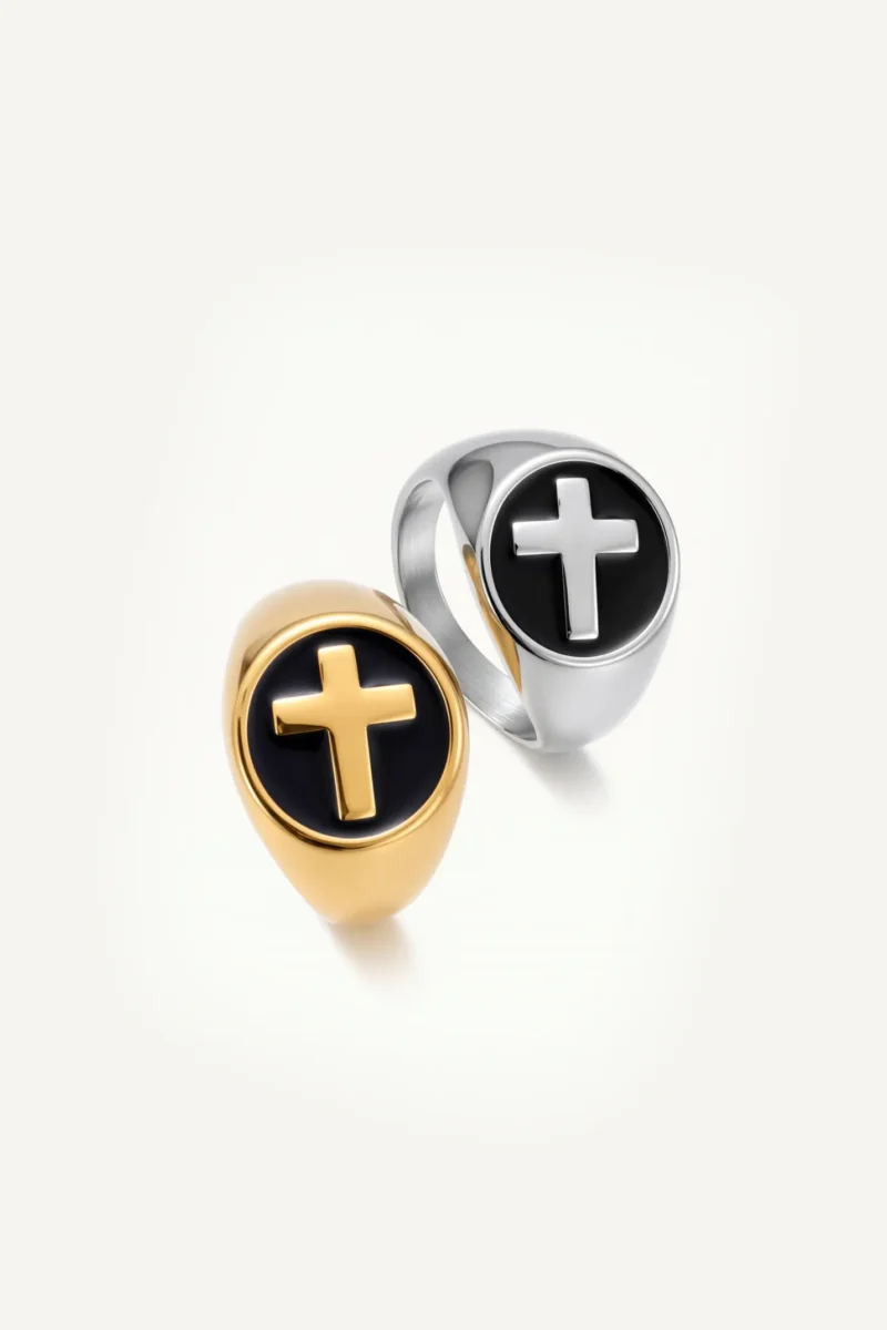 Eternal Cross Signet Ring – Christian Faith Ring