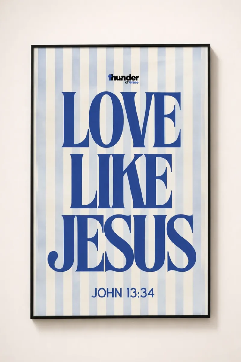 Love Like Jesus Wall Frame featuring John 13:34 Christian Scripture Wall Art