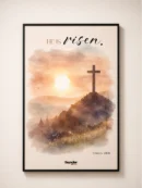 He Is Risen Wall Frame featuring Matthew 28:6 Resurrection Christian Wall Art