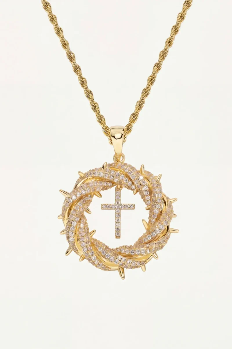 Crowned in Grace – Christian Cross Necklace