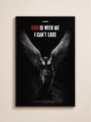 God Is With Me I Can't Lose Wall Frame featuring powerful Christian motivational artwork and faith-inspired design