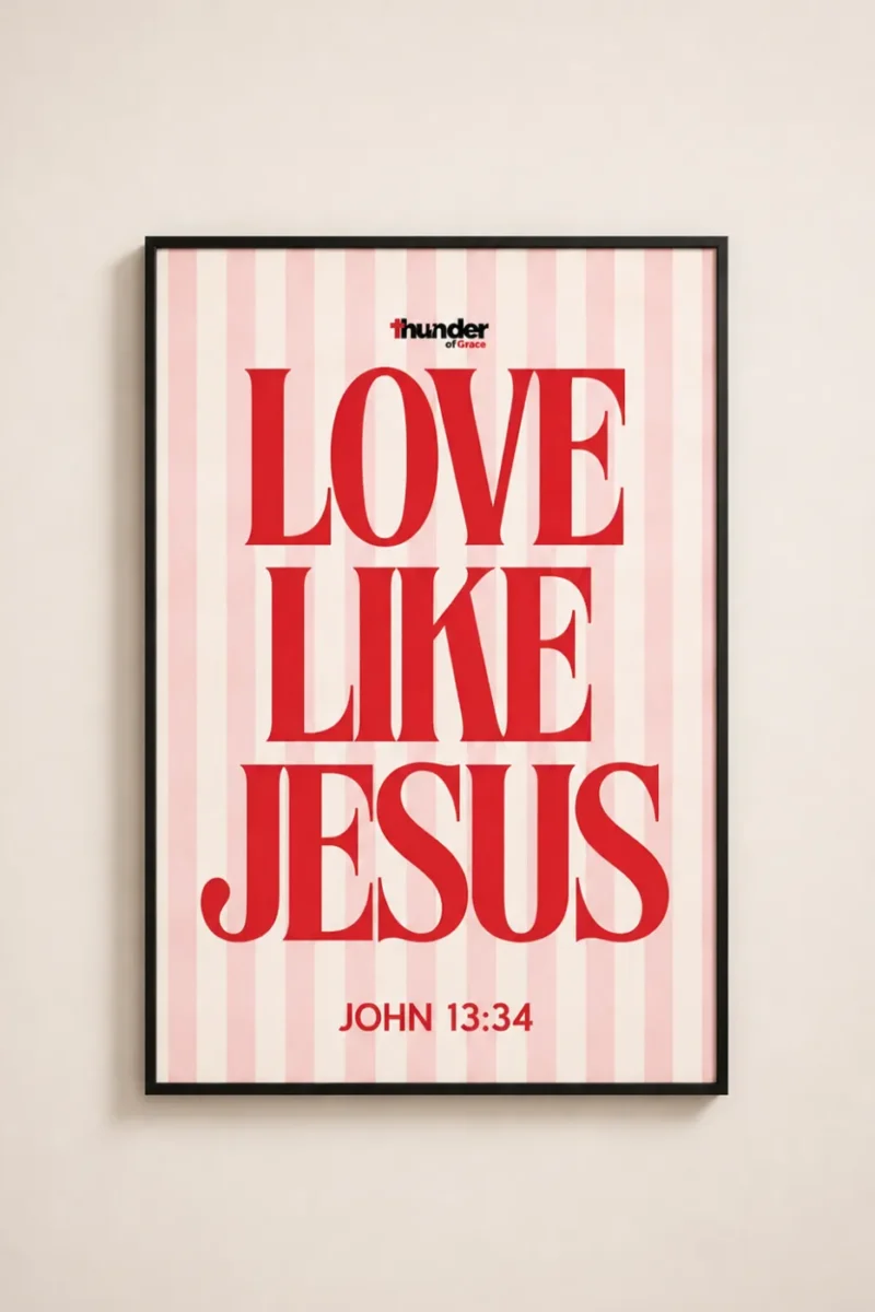 Love Like Jesus Wall Frame featuring John 13:34 Christian Scripture Wall Art