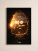 He Is Risen Wall Frame featuring Matthew 28:6 and the Empty Tomb of Jesus Christ